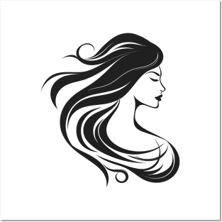 woman hair salon logo design t-shirt Posters and Art